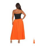 Colorblock Tube Maxi Dress