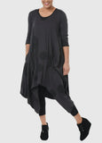 Boho in Charcoal Striped Circles