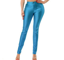 Load image into Gallery viewer, Metallic High Rise Skinny Coated Pants