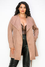 Load image into Gallery viewer, Suede Long Coat Curvy
