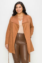 Load image into Gallery viewer, Suede Long Coat Curvy