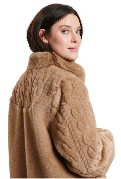 Nikki Jones Reversible Faux Shearling to Cable patterned Faux Fur 8132-607 F25