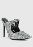 Glitter Diamante High Heeled Sandals
