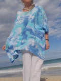 Tie Dye Linen Blouse