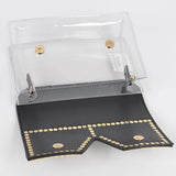 Square Rhinestone Glasses Clear Clutch