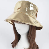 Metallic Faux Leather Bucket Hat