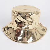 Metallic Faux Leather Bucket Hat
