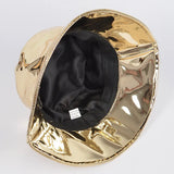 Metallic Faux Leather Bucket Hat
