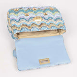 Faux Straw Flap Top Handle Bag