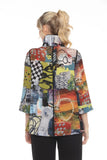 Abstract Modern-Art-Print Button Front Blouse/Jacket - 3963