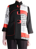 Moonlight Mixed-Media Jacket- RED - 3993