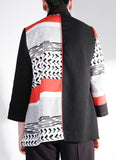 Moonlight Mixed-Media Jacket- RED - 3993