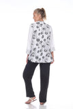 Swirls And Stripes Asymmetric Jacket - 2550- WHITE