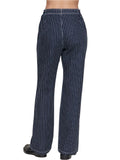 Stripe Stretch Denim Straight Pants