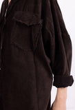 Velvet Pleated Velvet Effect Wide Zip Hoodie
