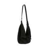 Dazzling Rhinestone Hobo Handbag - Gunmetal Toned Hardware