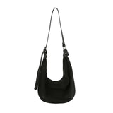 Dazzling Rhinestone Hobo Handbag - Gunmetal Toned Hardware