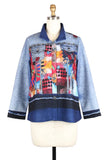 DAMEE ABSTRACT PAINTING DENIM PRINT JKT - 5030-MLT