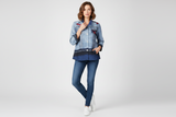 DAMEE ABSTRACT PAINTING DENIM PRINT JKT - 5031-BLU