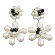 Load image into Gallery viewer, Chunky Pearl Flower Statement Earring | Floral | Coastal