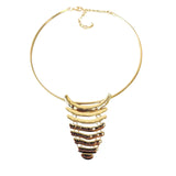 Gold Stainless Steel Geometric Collar Necklace | Statement