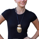 Long Beaded Pendant Cord Necklace | Statement Jewelry | Boho