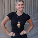 Long Beaded Pendant Cord Necklace | Statement Jewelry | Boho