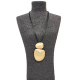 Long Beaded Pendant Cord Necklace | Statement Jewelry | Boho