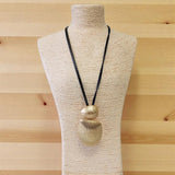 Long Beaded Pendant Cord Necklace | Statement Jewelry | Boho