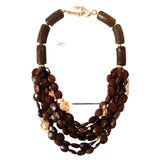 Multi Strand Chunky Stone Bead Statement Necklace | Boho