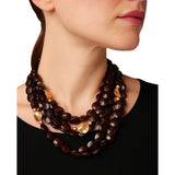 Multi Strand Chunky Stone Bead Statement Necklace | Boho