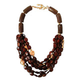Multi Strand Chunky Stone Bead Statement Necklace | Boho