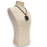 Vintage Flower Pendant Statement Necklace | Pearl
