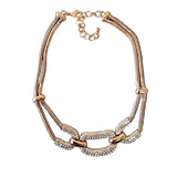 Vintage Pavé Link Collar Necklace | Statement Jewelry | Gold