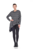 Moonlight Soft Textured Asymmetric Sweater in Black - 2944