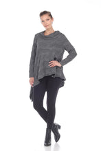 Load image into Gallery viewer, Moonlight Soft Textured Asymmetric Sweater in Black - 2944