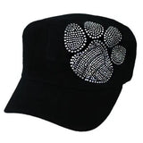 Volleyball Patterned Paw Rhinestone Cap