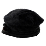 Vegan Angora Fur Chevron Knitted Fiddler Cap