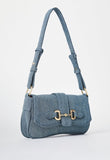 Modern Horsebit Denim Shoulder Bag