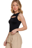 Crew Neck Cut Out Seamless Tank Top