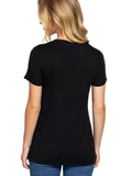 Short Sleeve V-Neck Top with Pocket