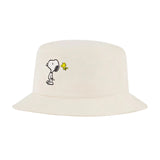 Peanuts Snoopy and Woodstock Bucket Hat, Beige