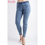 Curvy Denim Leggings All Over Stones