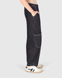 Papaya Relaxed Barrel Pants Black Denim