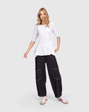 Papaya Relaxed Barrel Pants Black Denim