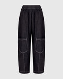 Papaya Relaxed Barrel Pants Black Denim