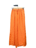 Wide Leg Elastic Waist Drawstring Pants 100% Linen