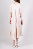Flared Dress V-Neck Short Sleeve Maxi 100% Viscose