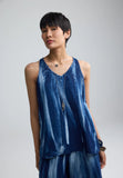 HARPER Batik-effect muslin top