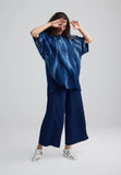 QUINN Batik-effect back-button tunic